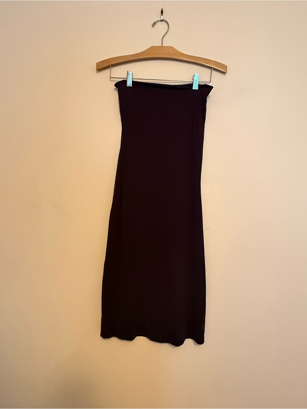 Susana Monaco Strapless Midi Dress in Burgundy